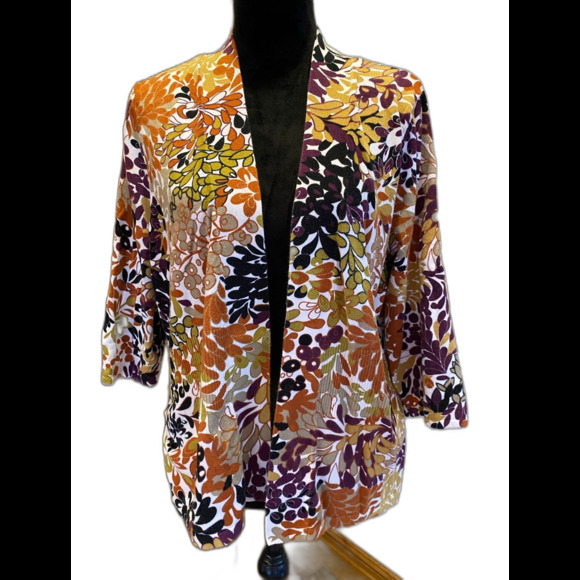 Christopher & Banks Sweaters - Christopher Banks Sweater Open Front Purple Gold Open Front Size Large Casual